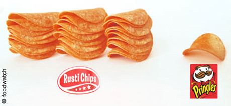 Ein Pringles-Chip enthält soviel Acrylamid wie 34 Chips der Lidl-Eigenmarke