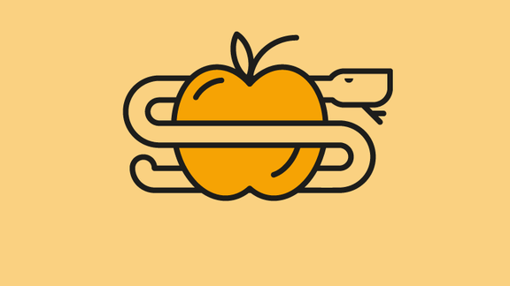 Apfel mit Wurm Icon