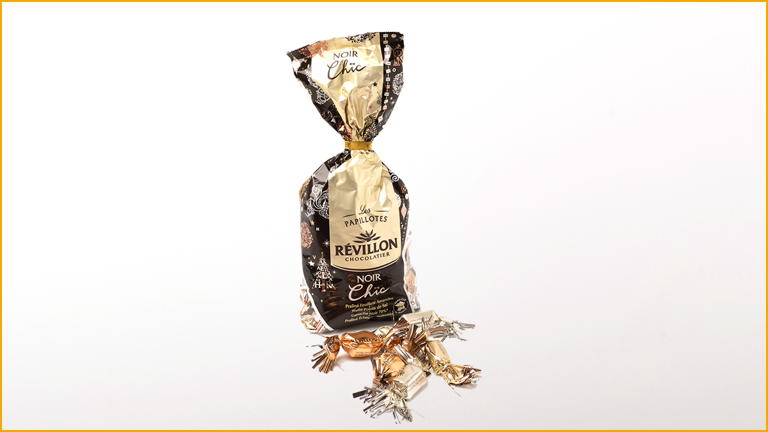 10 - Les Papillotes Noir Chic - RÉVILLON CHOCOLATIER: Foodwatch FR