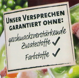 Das Clean Label auf dem Erbseneintopf von Edeka (Gut & Günstig)