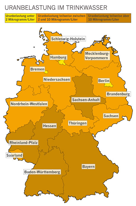Deutschlandkarte Uranbelastung
