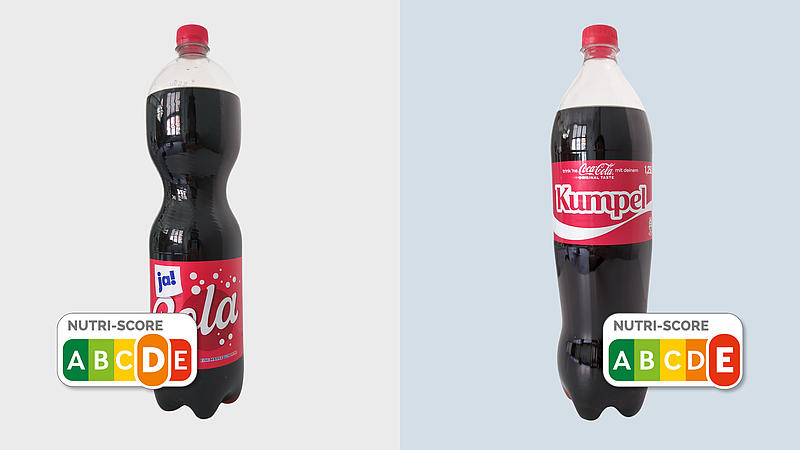 Coca Cola und Cola von ja! im Vergleich