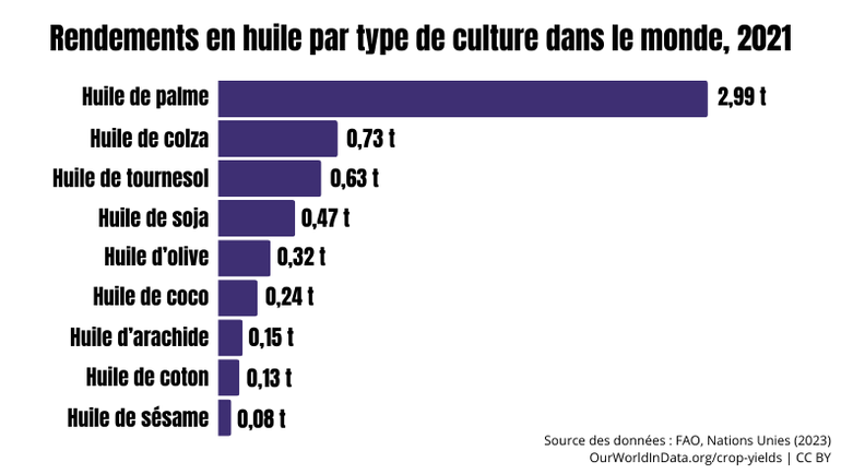 alimentation graphique rendement huiles vegetales