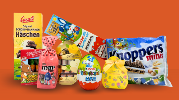 Schokolade zu Ostern: Kinder, Knoppers, Lindt, Casali, Küfferle, m&m's
