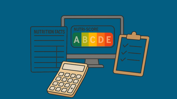 Nutri Score mit Taschenrechner und Facts