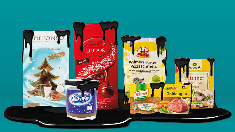 Lebensmittel mit Mineralöltropfen