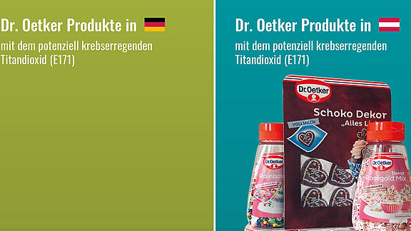 Dr Oetker Produkte mit Titandioxid